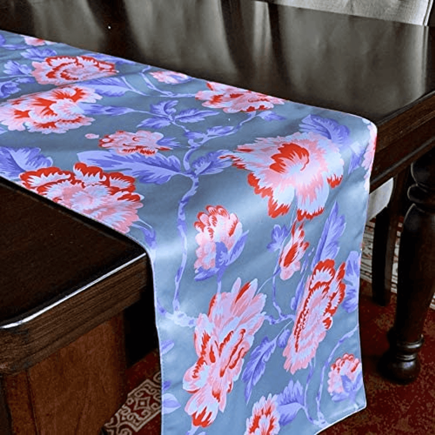 Elegant Handmade Printed Table Runner 13X71 Inches