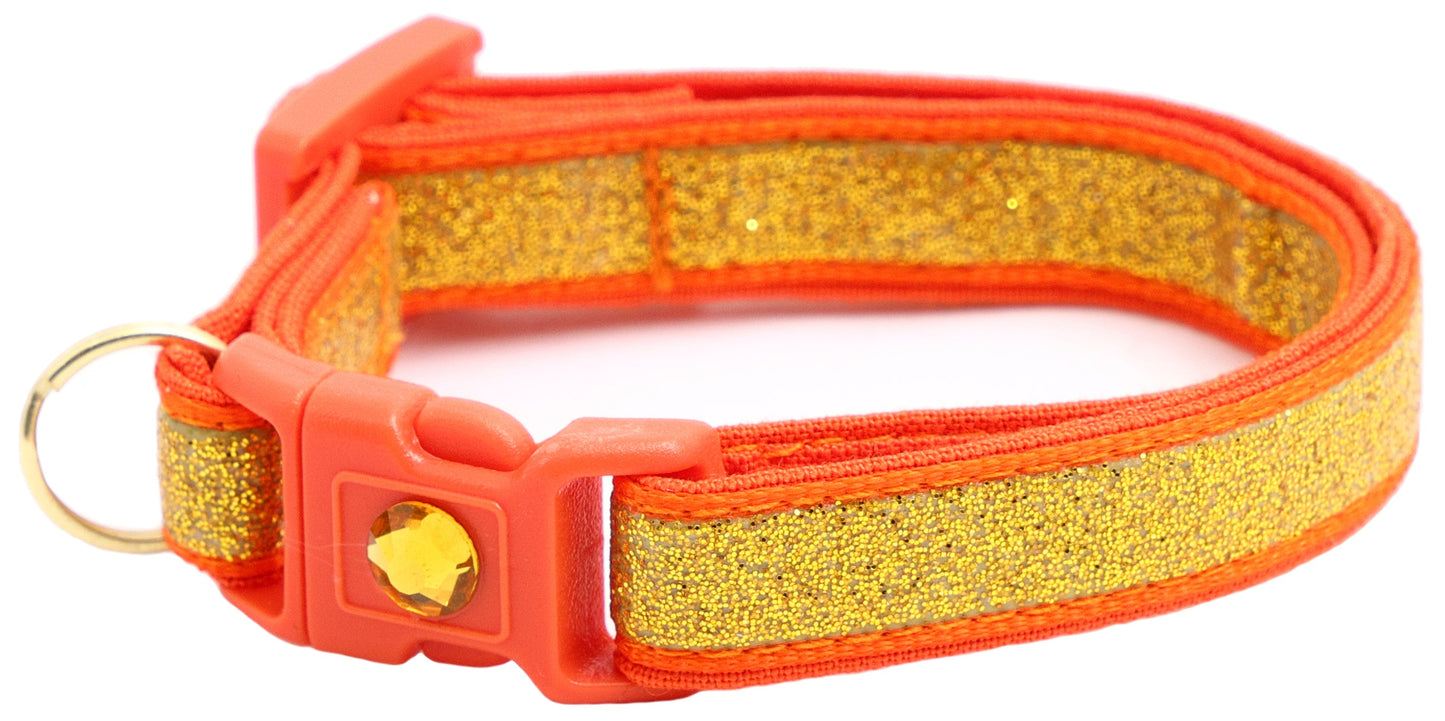 Gold Glitter Breakaway Cat Collar