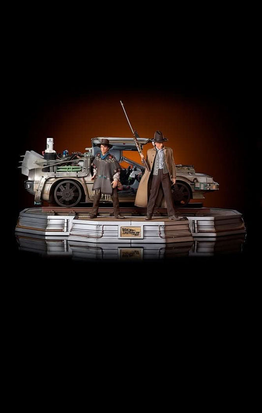 Statue Delorean Full Set Deluxe - Back to the Future III - Art Scale 1/10 - Iron Studios-0