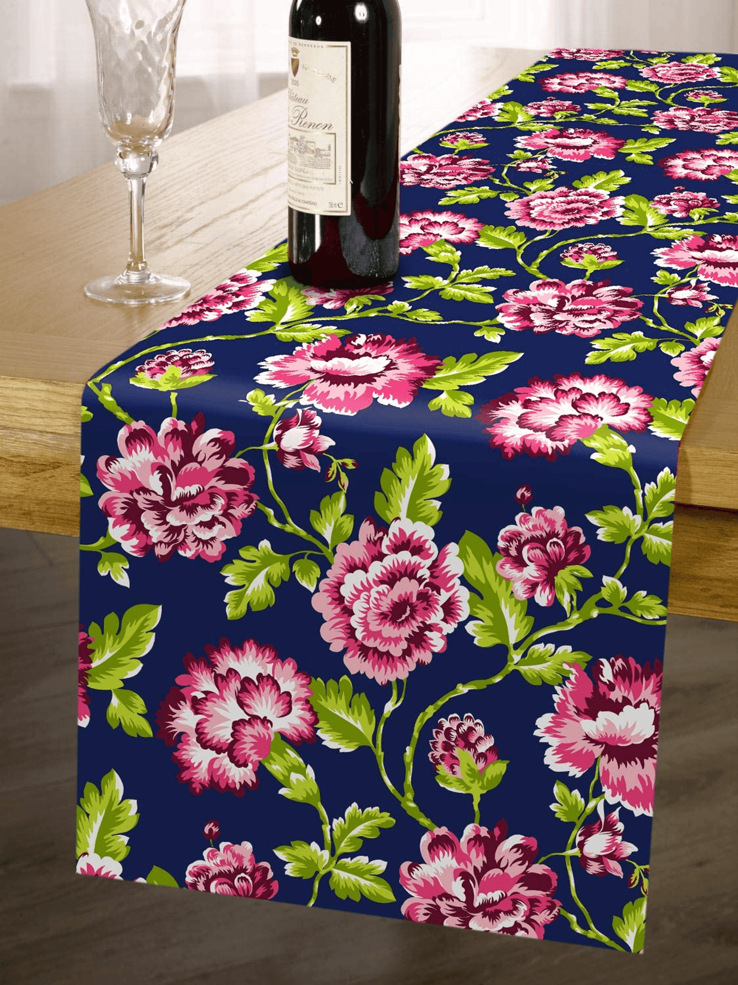Elegant Handmade Printed Table Runner 13X71 Inches