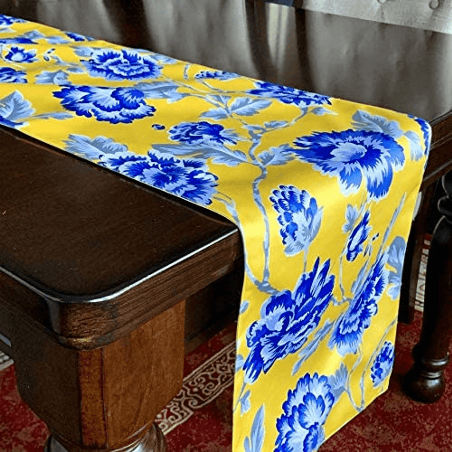 Elegant Handmade Printed Table Runner 13X71 Inches