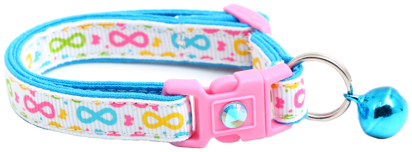 Brightly Colored Bows Cat Collar