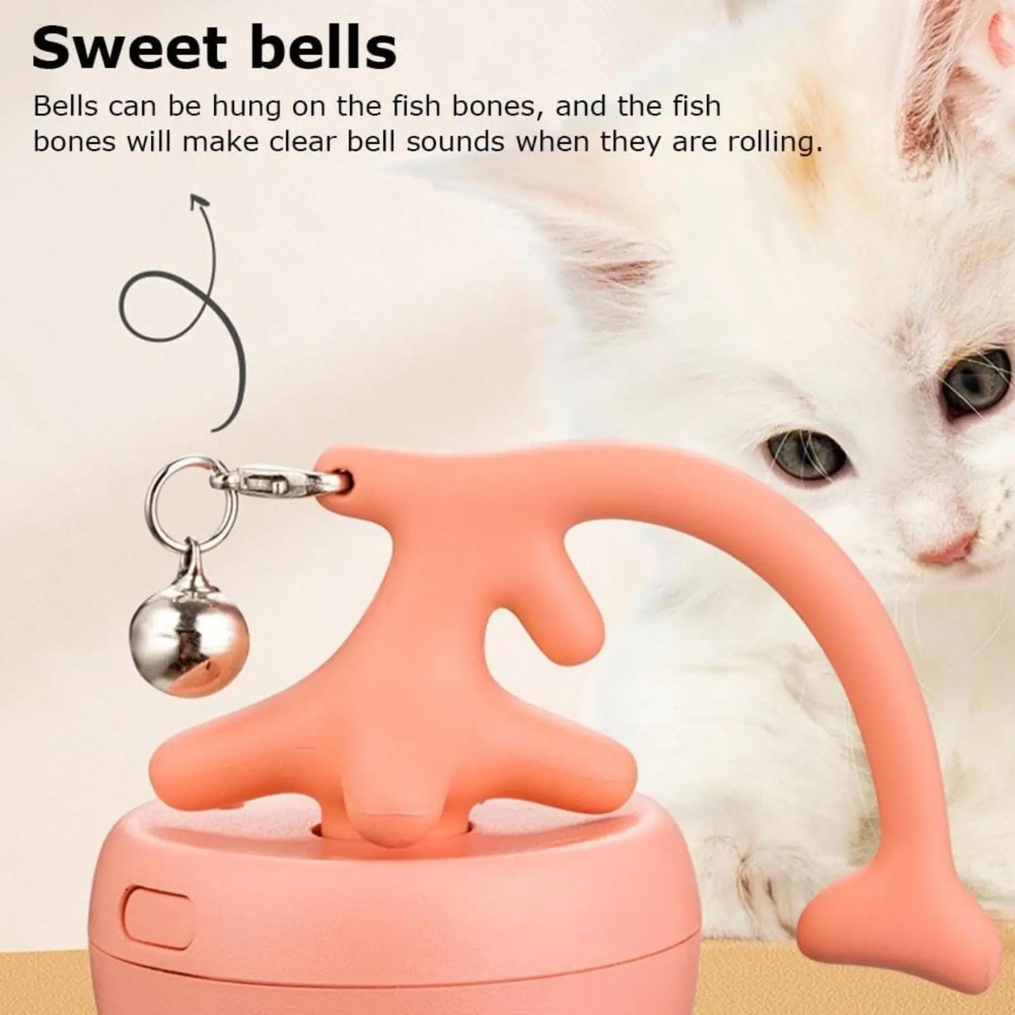 Pet toy fish bone spinning ball for cats to relieve boredom, automatic electric cat teasing toy ball, pet supplies