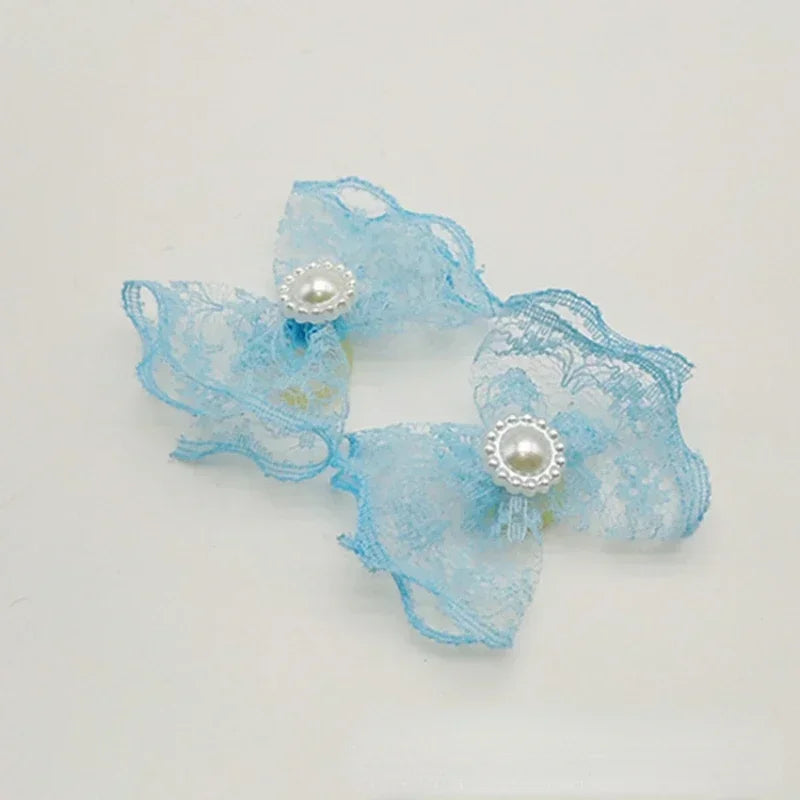 Pet Rubber Band Head Jewelry Non-elastic Lace Lace Rice Lace Bow Rubber Band Head Flower Pet Supplies Small Dog Accessories