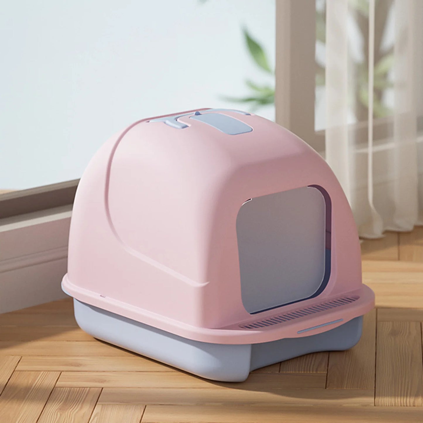 Large Cat Litter Box with Lid Closed Kitten Litter Pan with Litter Scoop Cat Enclosed Toilet Spacious Interior Pet Supplies