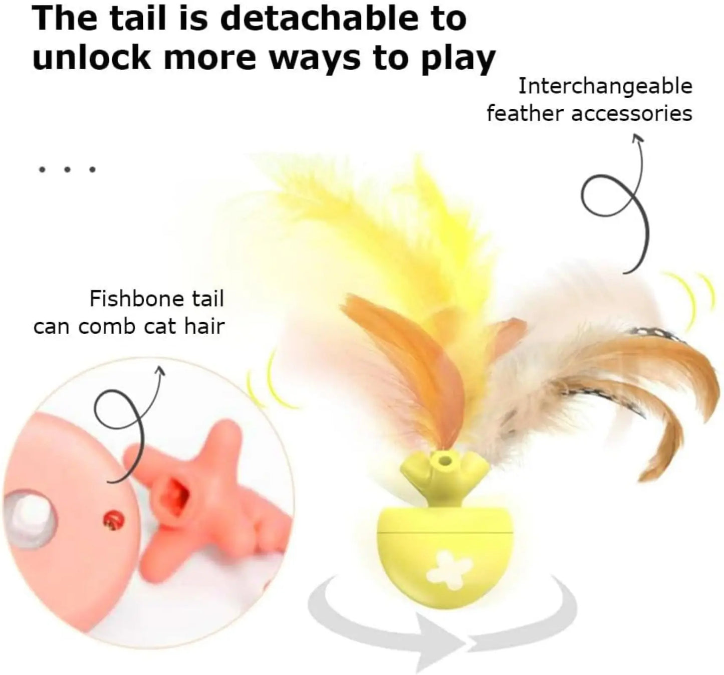 Pet toy fish bone spinning ball for cats to relieve boredom, automatic electric cat teasing toy ball, pet supplies