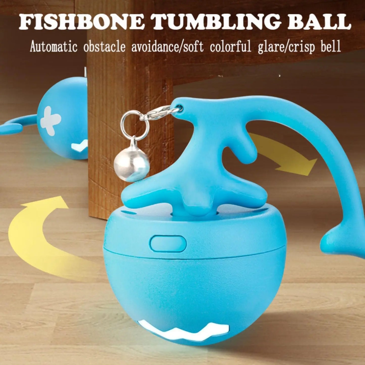 Pet toy fish bone spinning ball for cats to relieve boredom, automatic electric cat teasing toy ball, pet supplies
