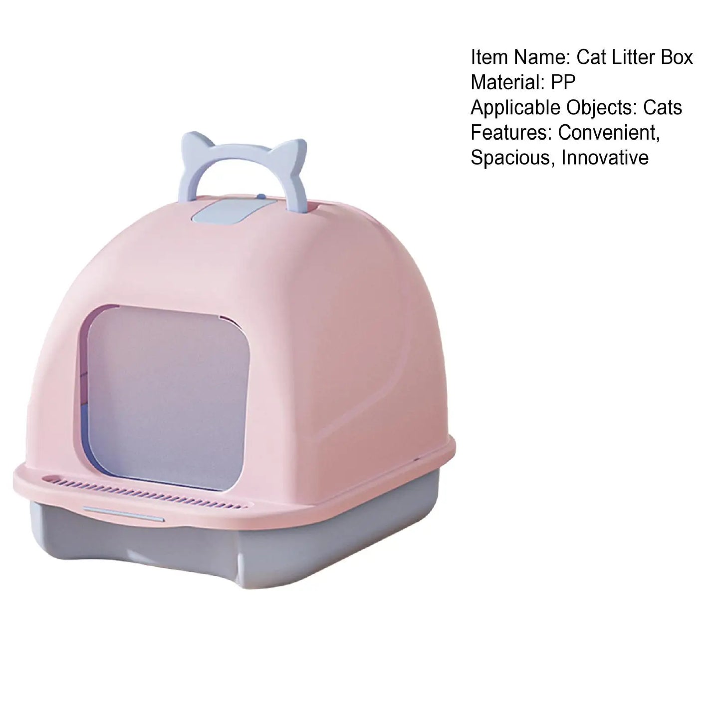 Large Cat Litter Box with Lid Closed Kitten Litter Pan with Litter Scoop Cat Enclosed Toilet Spacious Interior Pet Supplies
