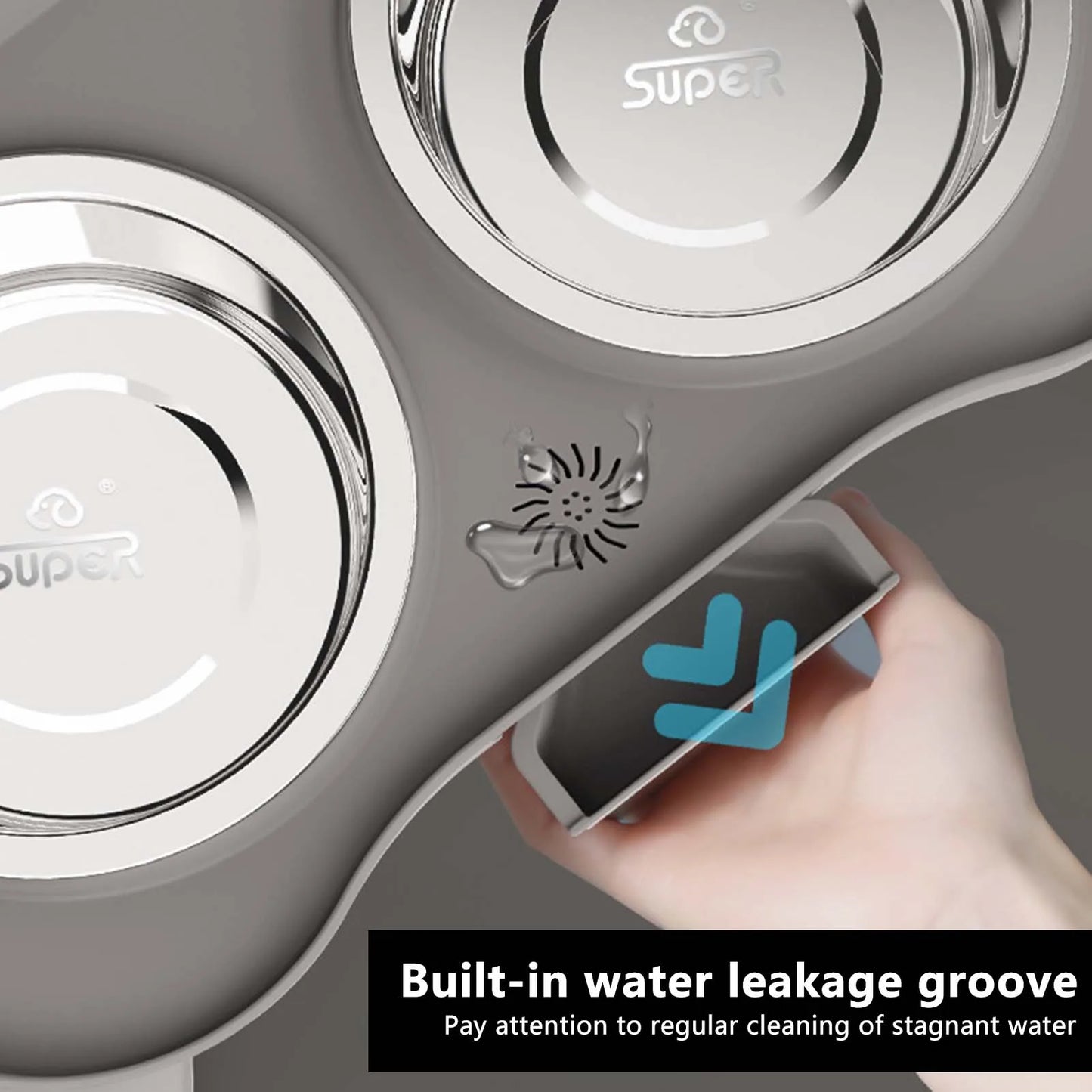 Stainless Steel Elevated Dog Bowl Non-Slip and No Spill Design Bowl Pet Supplies for Small Medium Large Dogs