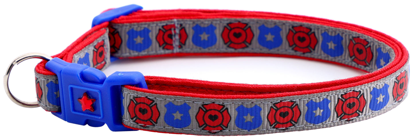 Fire and Police Badges Cat Collar